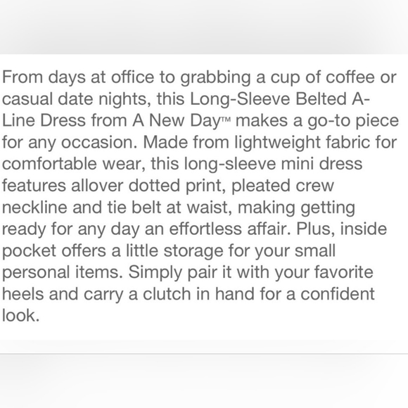 Polka Dot A-Line Mini Dress- Black White A New Day - Picture 13 of 14